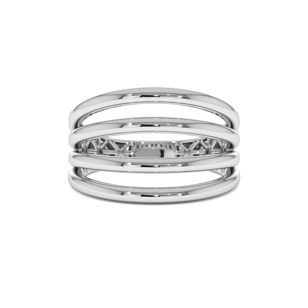 Four Band Statement Ring in 14K Gold — view 4