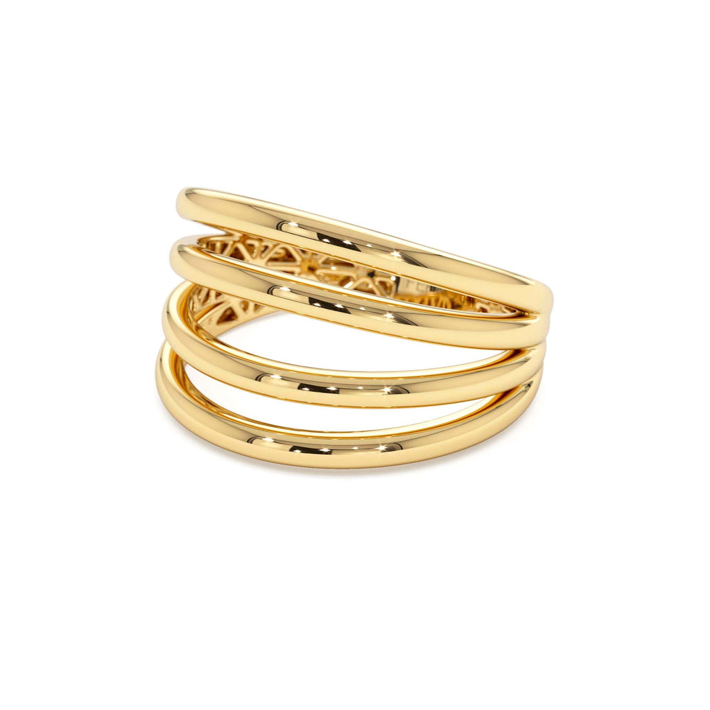 Four Band Statement Ring in 14K Gold — view 2