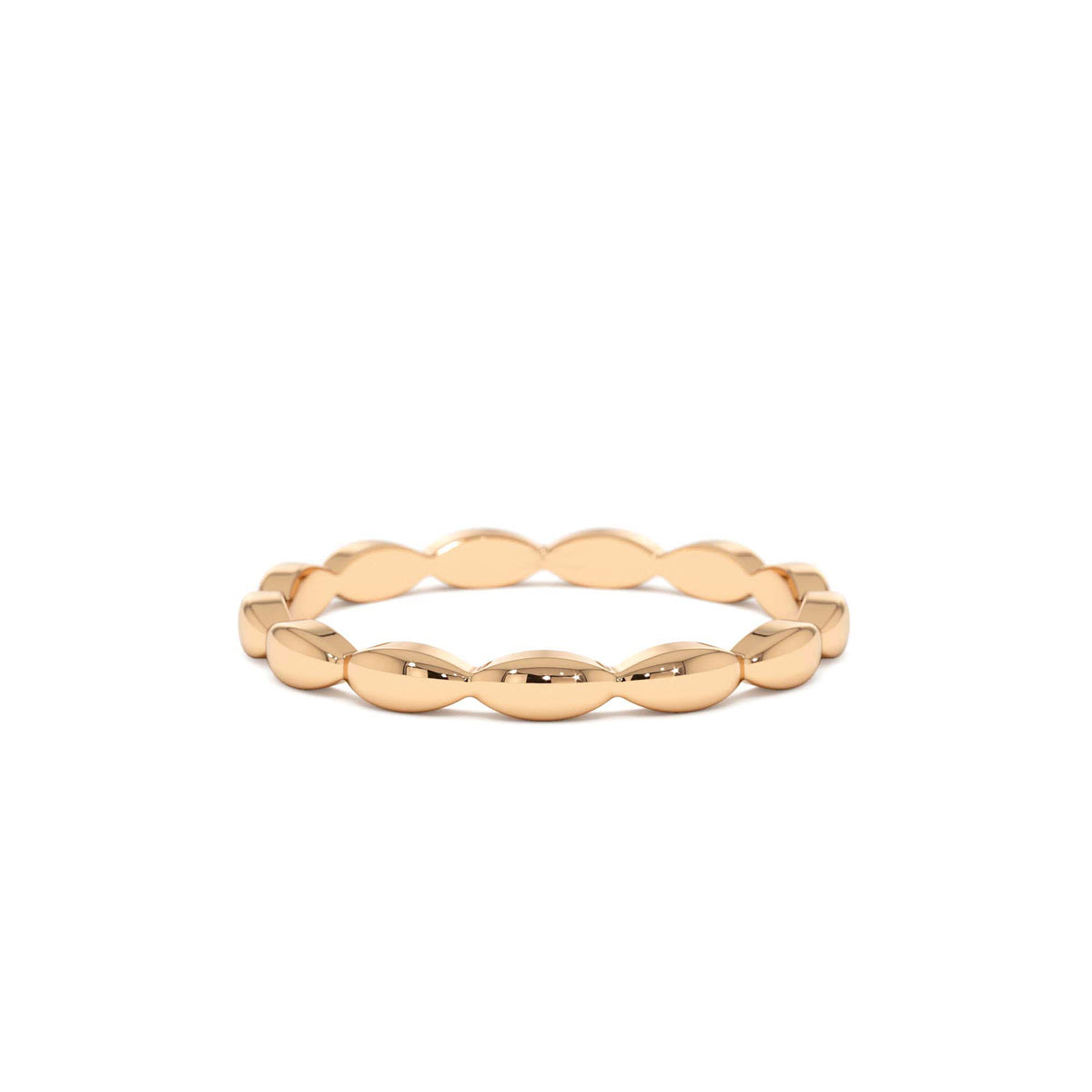 Plain Gold Minimalist Marquise Shape Ring in 14K Gold — view 5