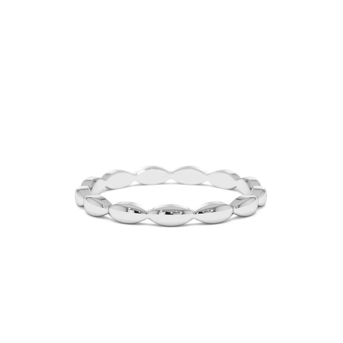 Plain Gold Minimalist Marquise Shape Ring in 14K Gold — view 4