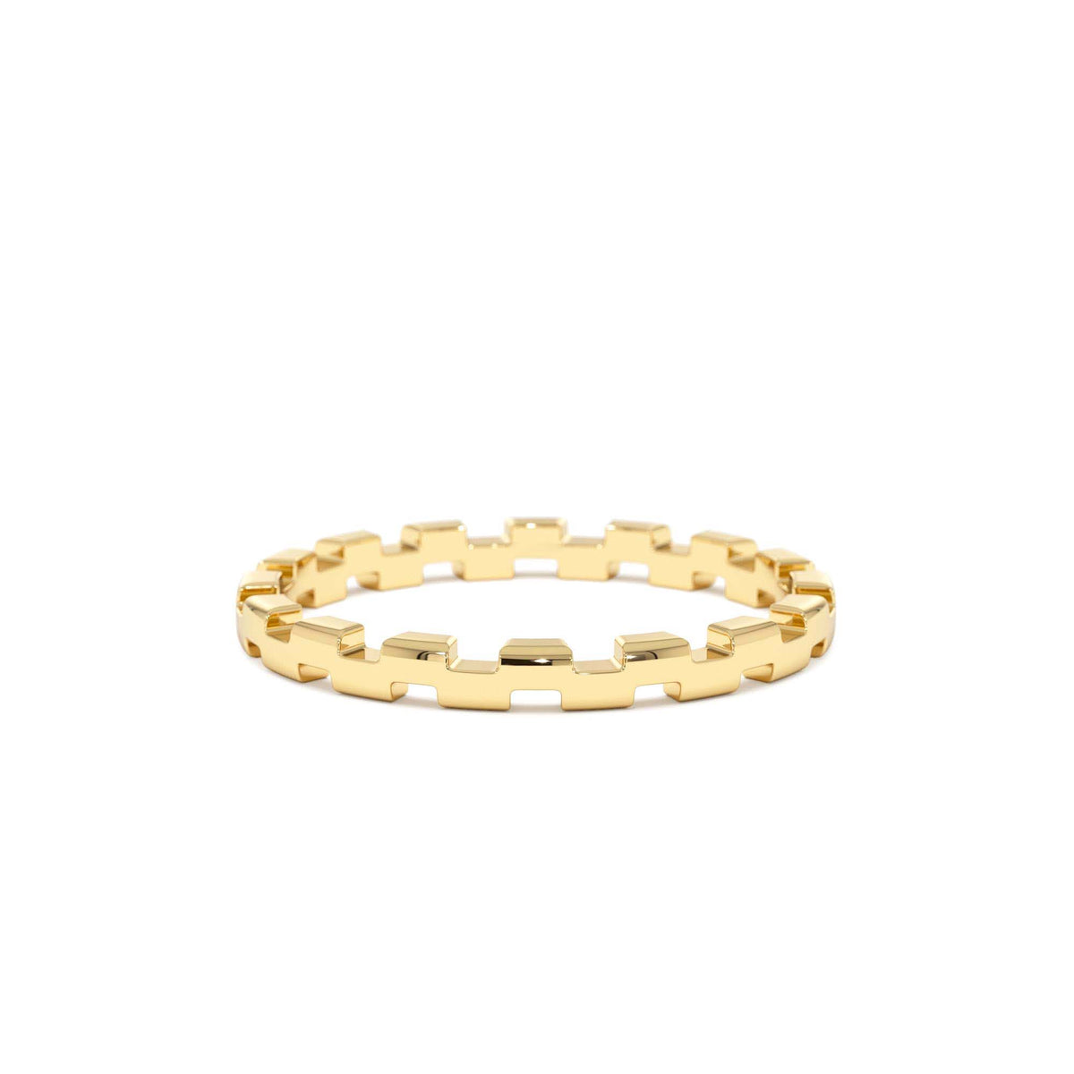 Stackable Link Ring in 14K Gold — view 1