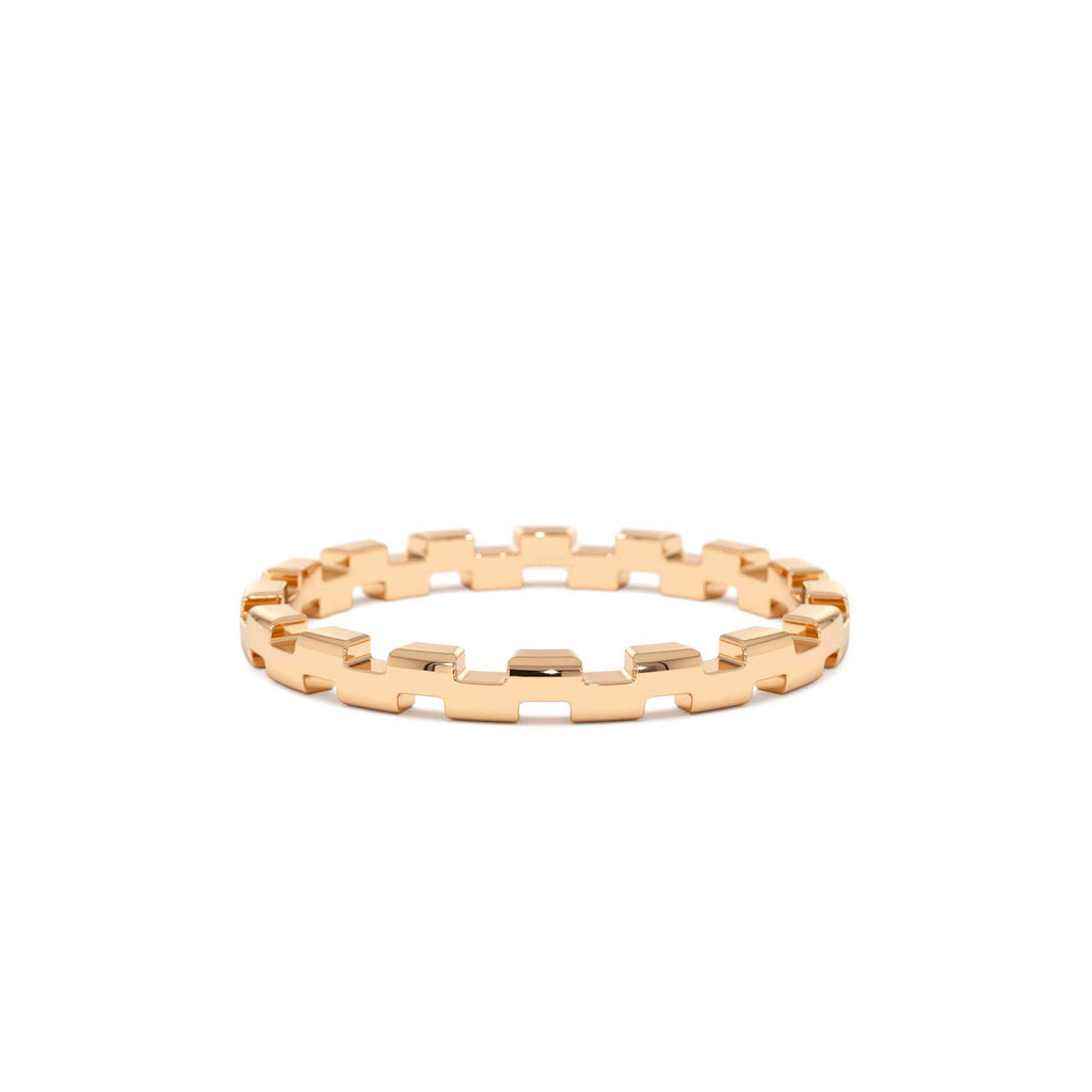 Stackable Link Ring in 14K Gold — view 5