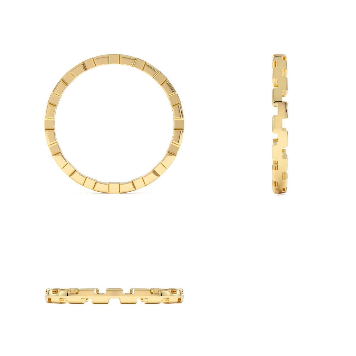 Stackable Link Ring in 14K Gold — view 3