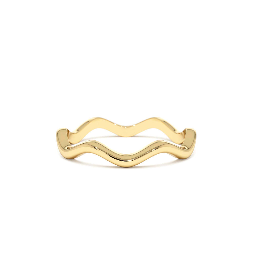 Minimalist Wave Ring in 14K Gold — view 1