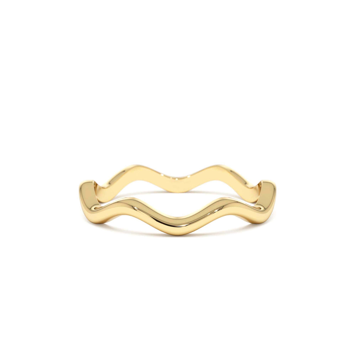 Minimalist Wave Ring in 14K Gold — view 1