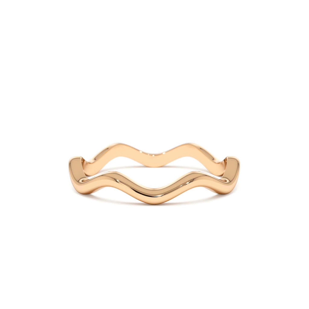 Minimalist Wave Ring in 14K Gold — view 5