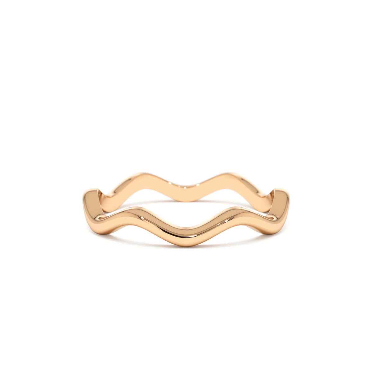 Minimalist Wave Ring in 14K Gold — view 5