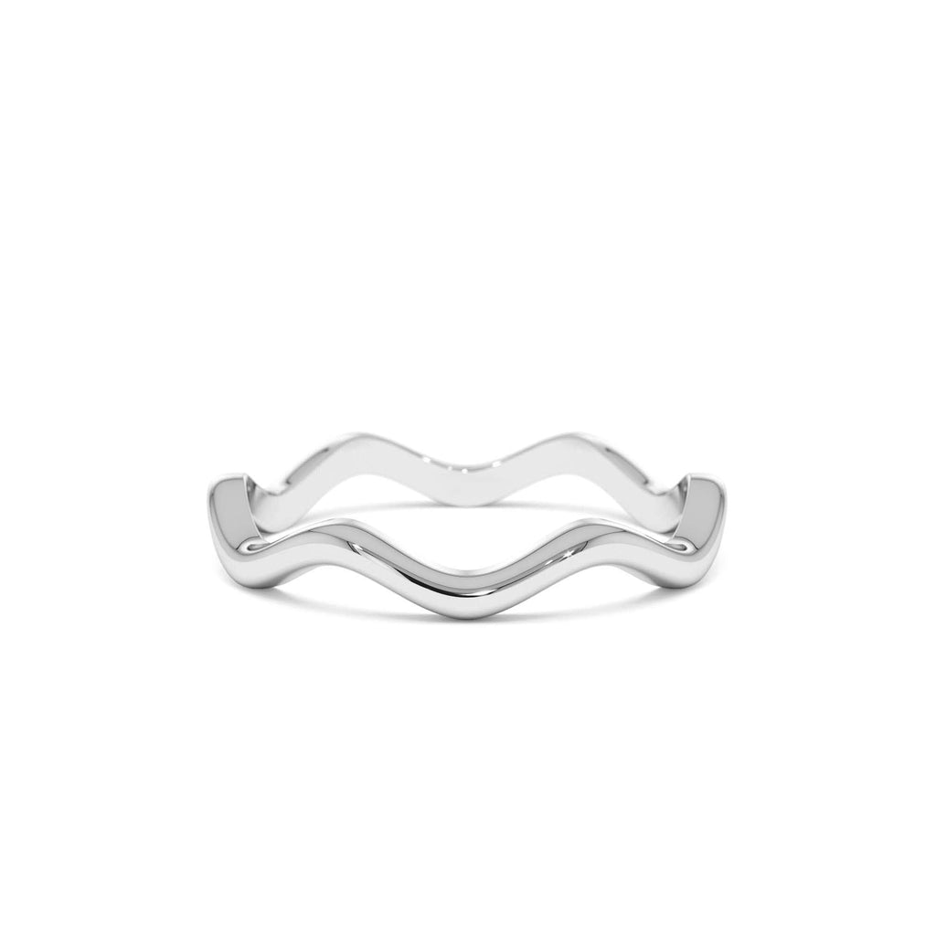 Minimalist Wave Ring in 14K Gold — view 4
