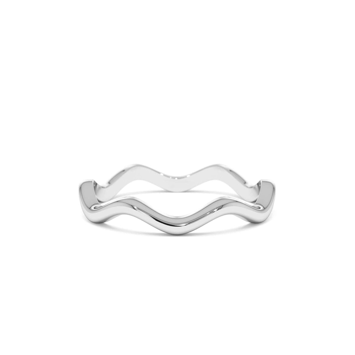 Minimalist Wave Ring in 14K Gold — view 4