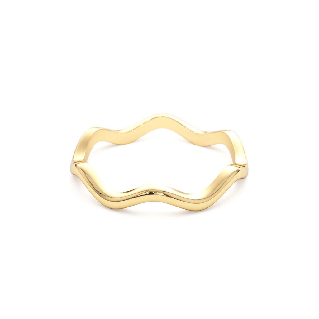 Minimalist Wave Ring in 14K Gold — view 2