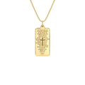 Lord’s Prayer Tag Pendant in 14K Gold — view 1