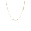 Two-Tone Link Layering Paperclip Necklace in 14K Gold — view 1