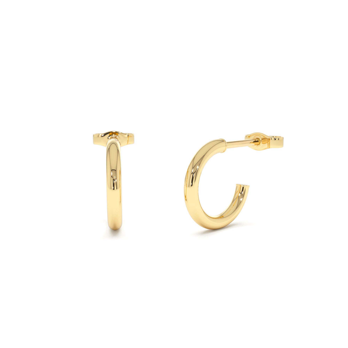 2MM Dainty Gold Hoops in 14K Gold — view 1