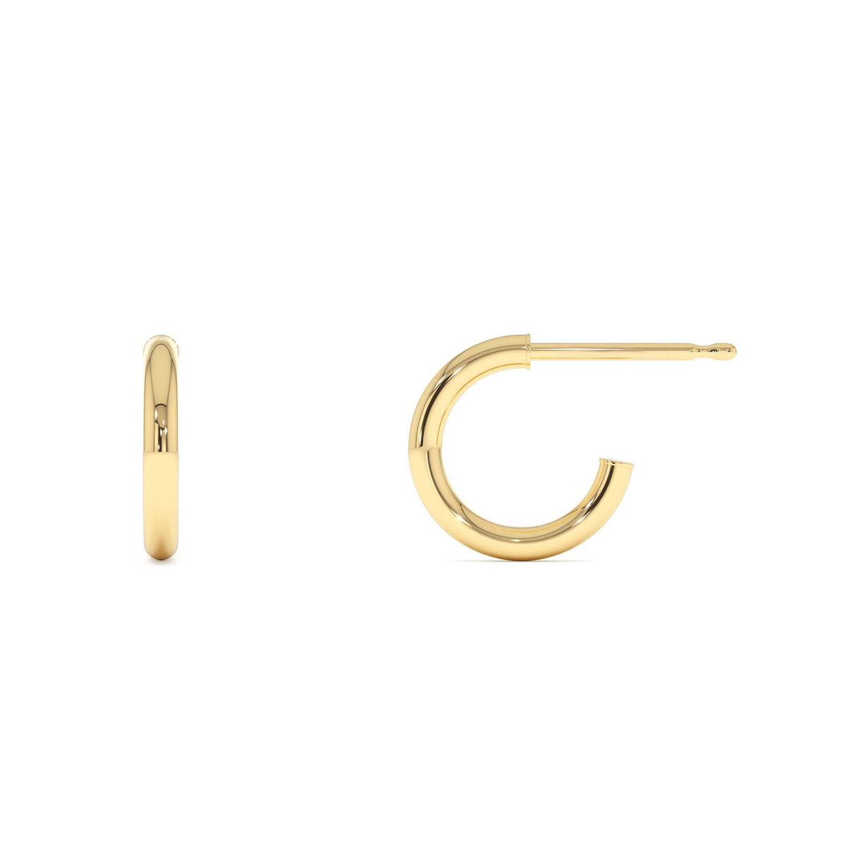 2MM Dainty Gold Hoops in 14K Gold — view 2