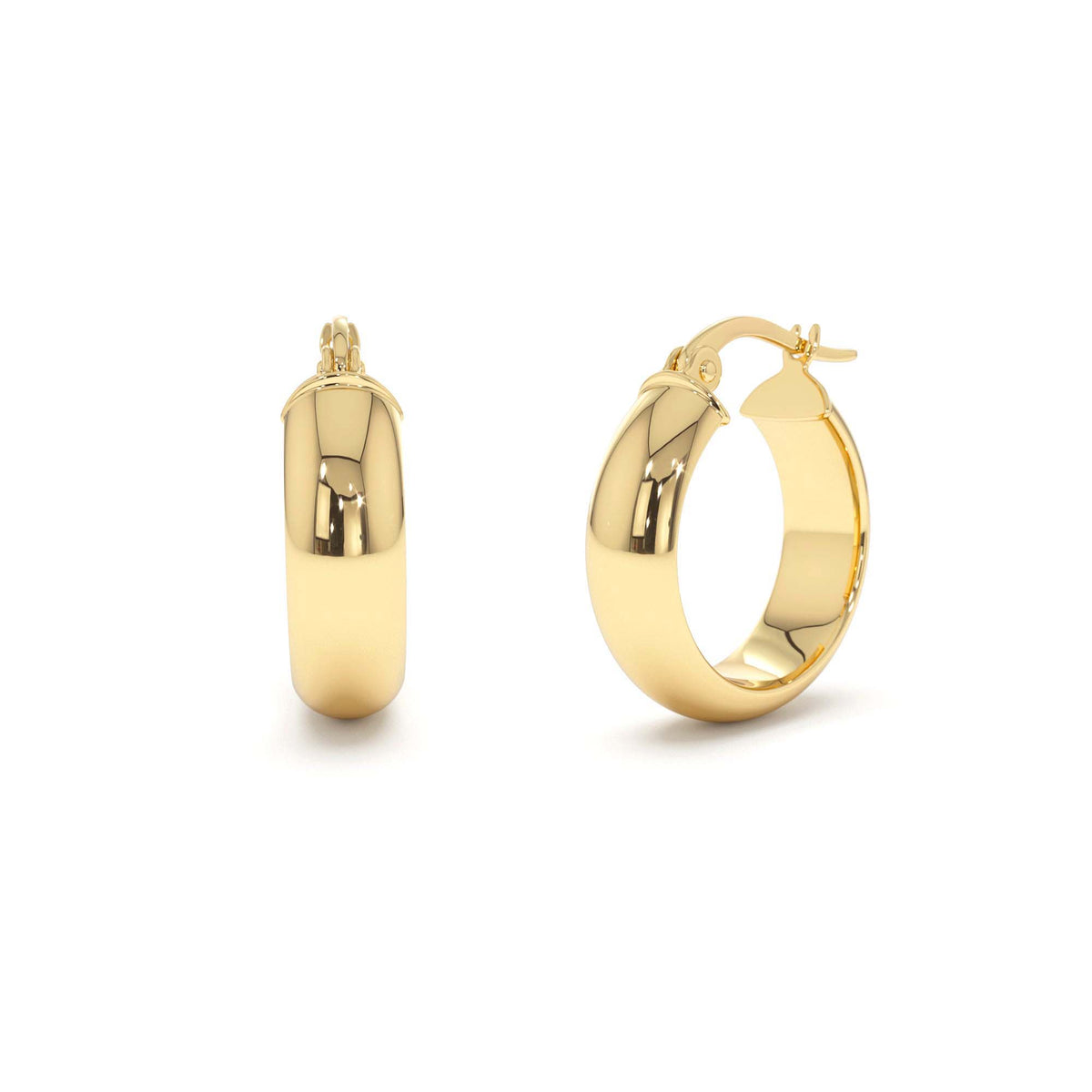 6MM Wide Hoops in 14K Gold — view 1