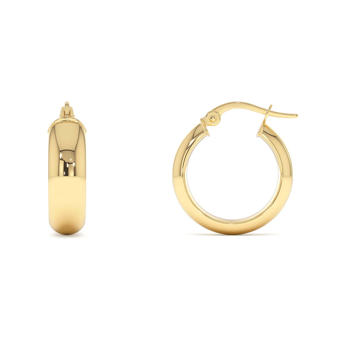 6MM Wide Hoops in 14K Gold — view 2
