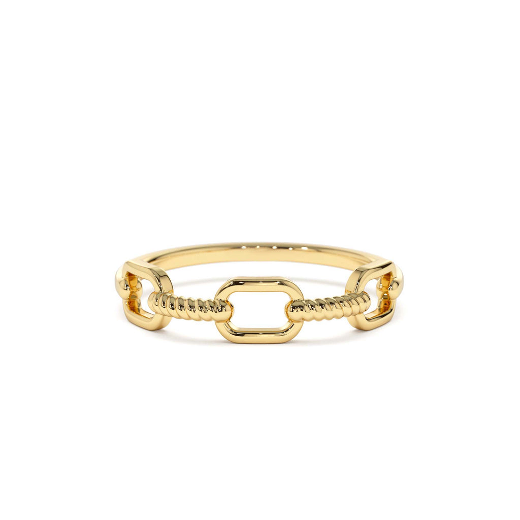 Twisted Unique Rope Band in 14K Gold — view 1