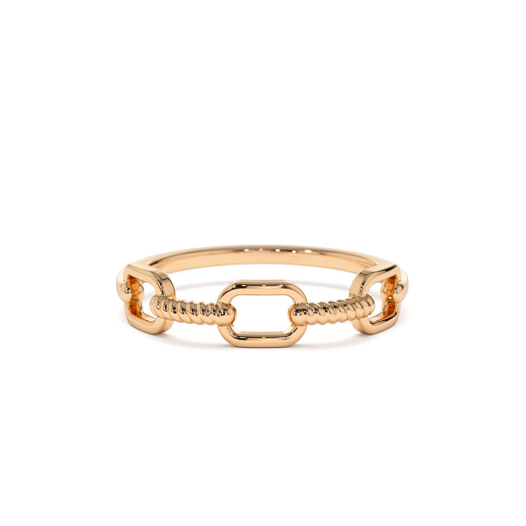 Twisted Unique Rope Band in 14K Gold — view 4