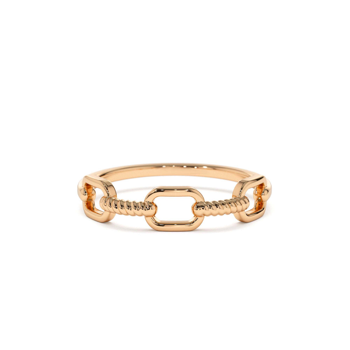 Twisted Unique Rope Band in 14K Gold — view 4