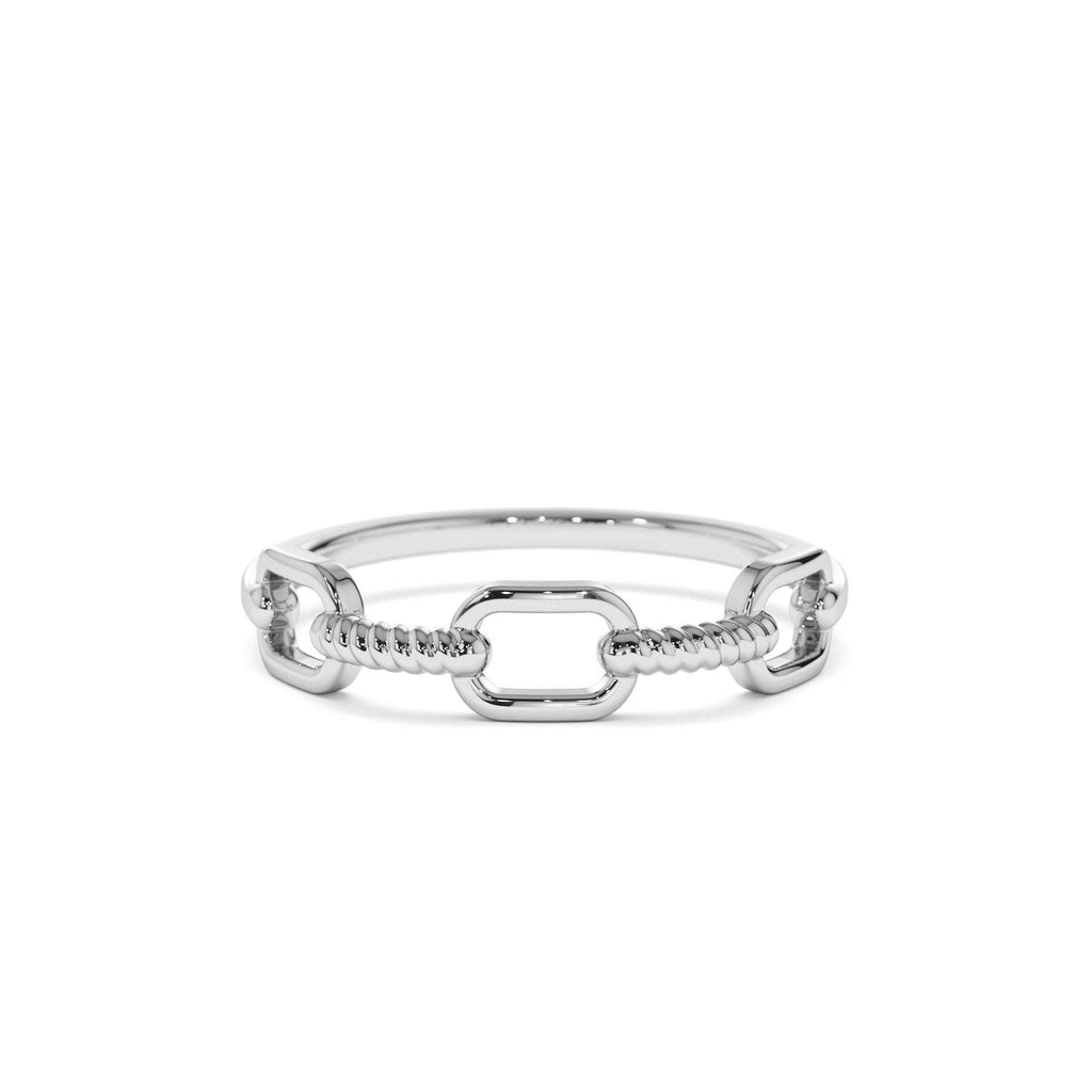 Twisted Unique Rope Band in 14K Gold — view 3