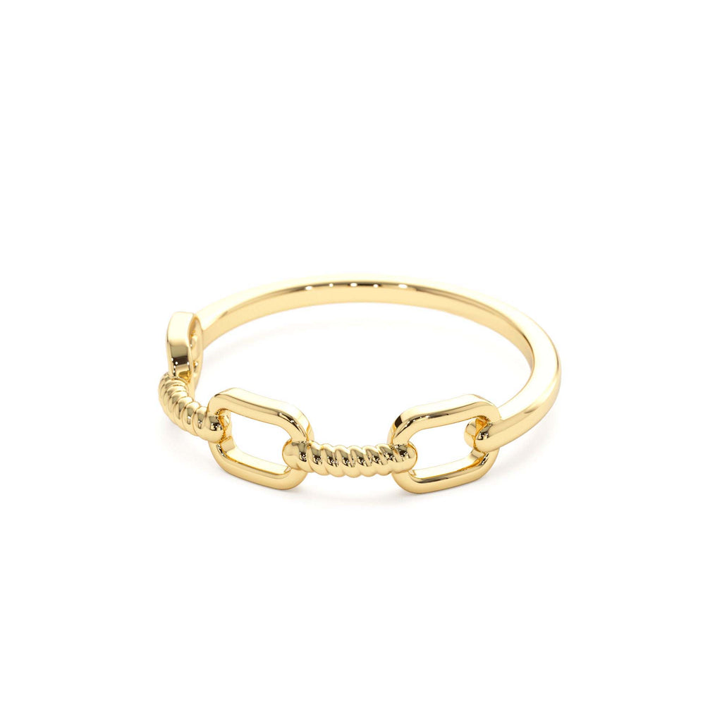 Twisted Unique Rope Band in 14K Gold — view 2