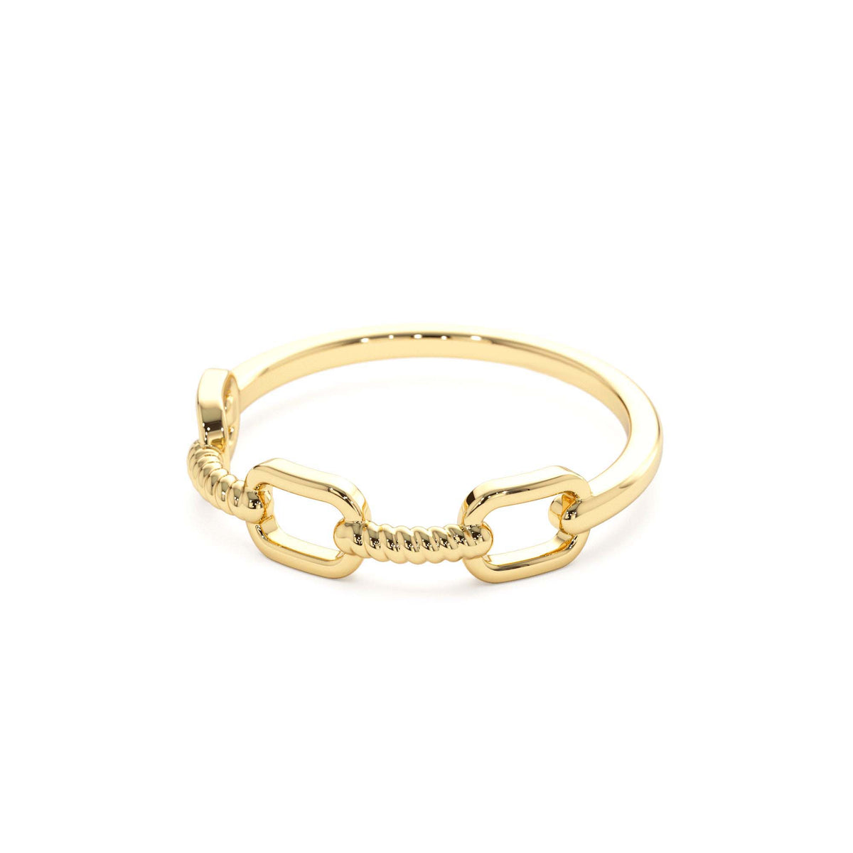 Twisted Unique Rope Band in 14K Gold — view 2