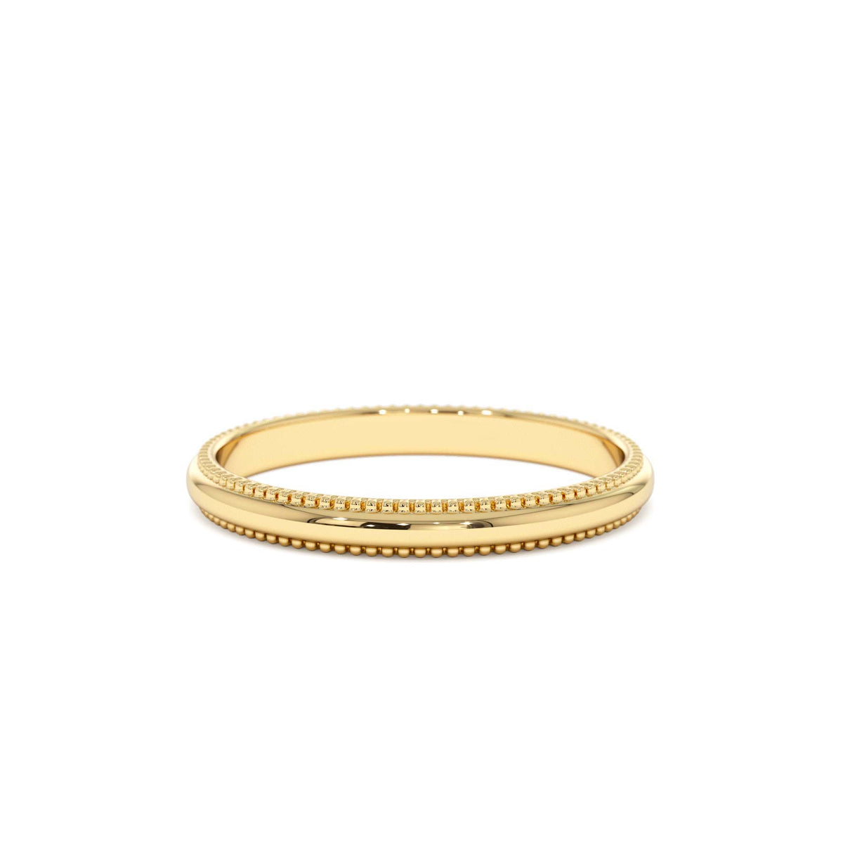 Milgraine Edge Wedding Band in 14K Gold — view 1