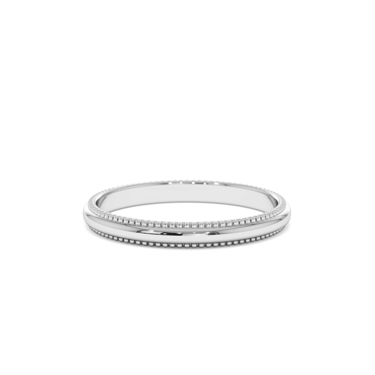 Milgraine Edge Wedding Band in 14K Gold — view 4