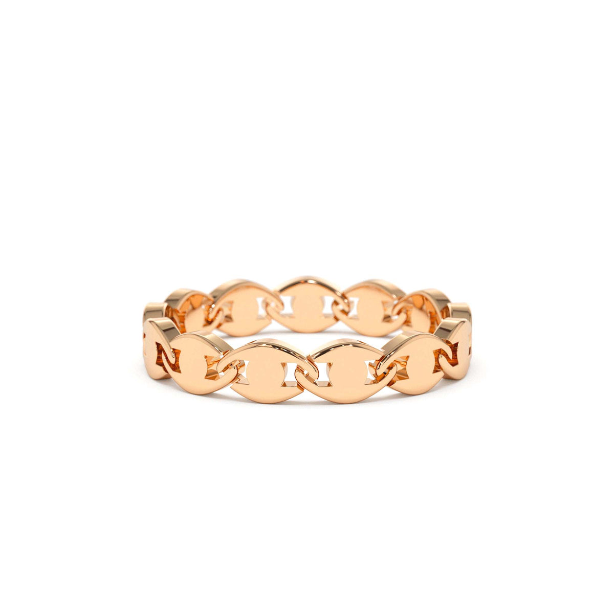 Chain Link Ring in 14K Gold — view 5