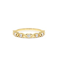 X O Design Diamond Wedding RIng in 14K Gold — view 1