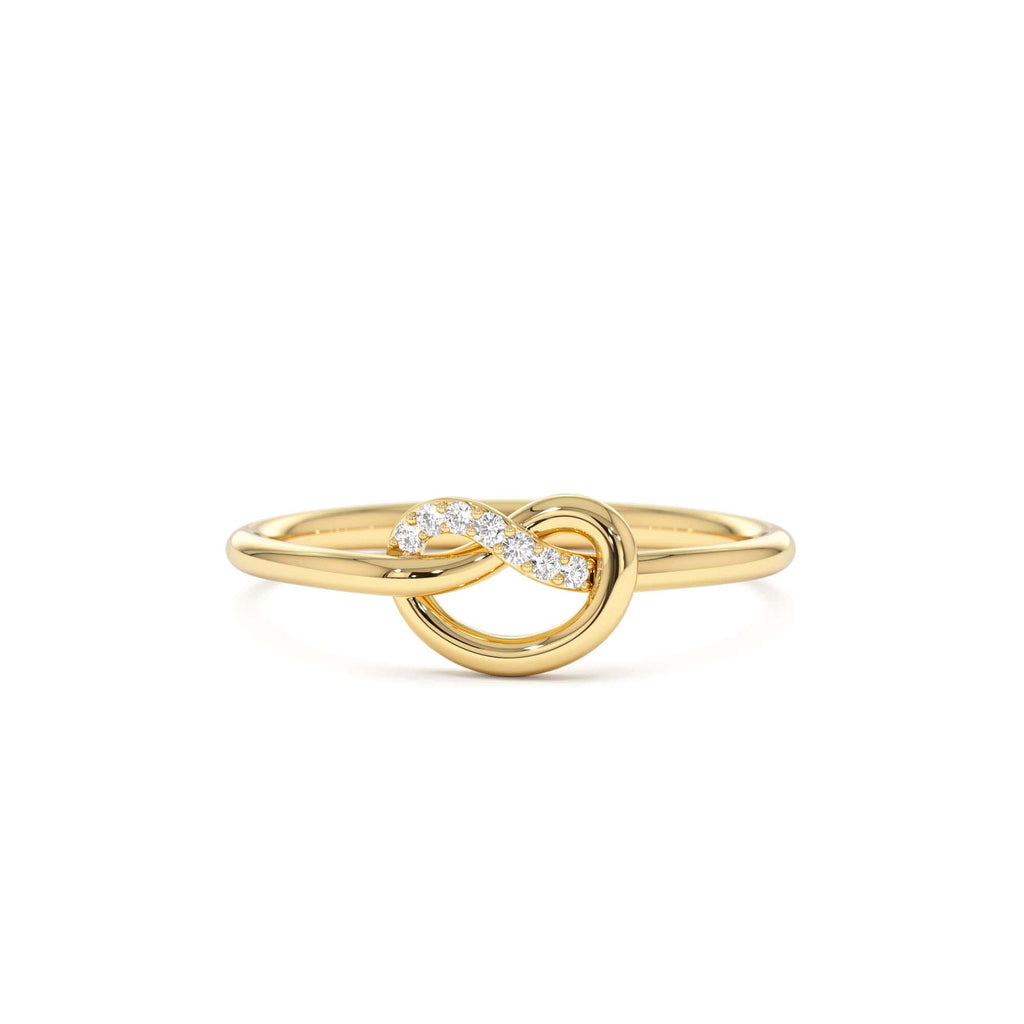 Love Knot Diamond Ring in 14K Gold — view 1