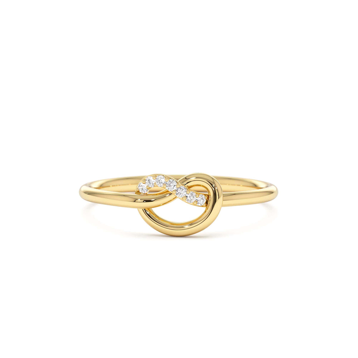 Love Knot Diamond Ring in 14K Gold — view 1