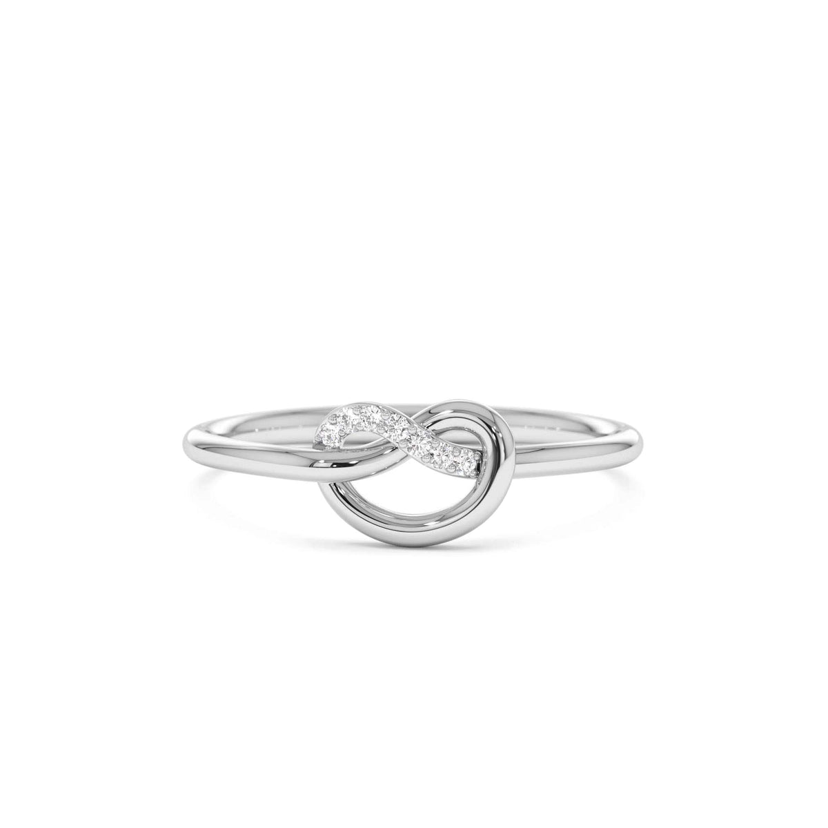 Love Knot Diamond Ring in 14K Gold — view 2