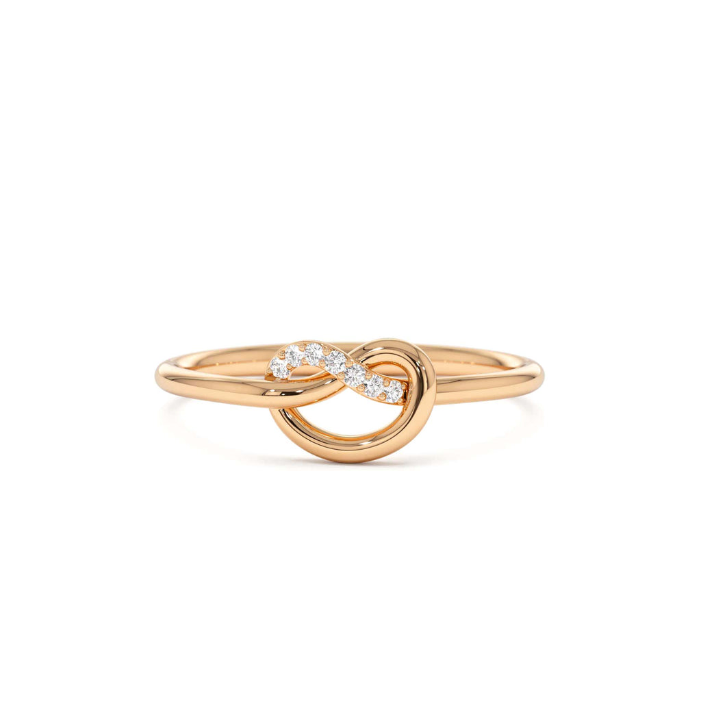 Love Knot Diamond Ring in 14K Gold — view 3
