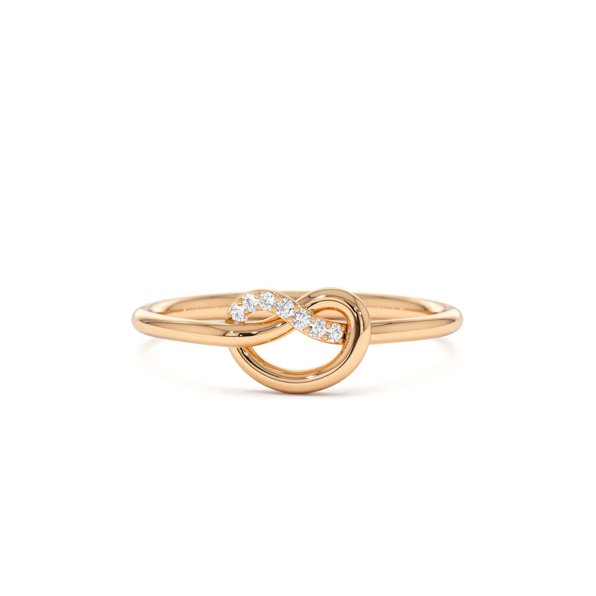 Love Knot Diamond Ring in 14K Gold — view 3