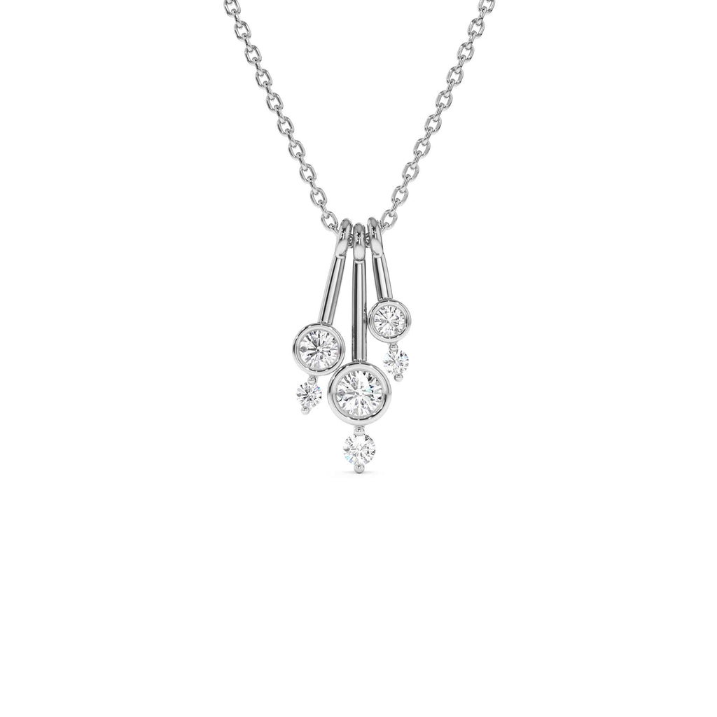 Multi Bezel Set Diamond Pendant in 14K Gold — view 2