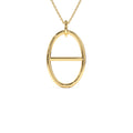 Minimalist Oval Pendant Necklace in 14K Gold — view 1