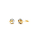 Two-Tone Gold Knot Earrings in 14K Gold — view 1