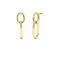 Double Link Dangle Earrings in 14K Gold — view 1