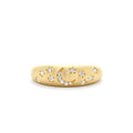 Matte Finish Celestial Diamond Ring in 14K Gold — view 1