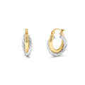 and White Gold Twisted Hoops in 14K Gold — view 1