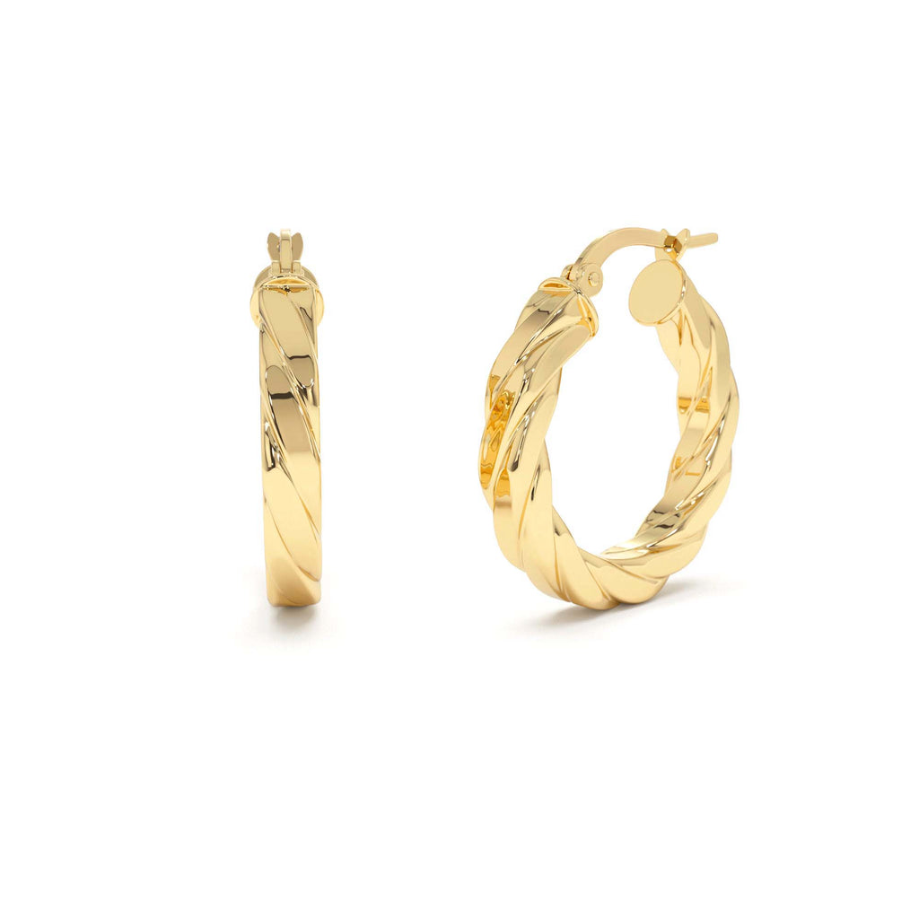 Bold Braided Hoop Earrings for Women in 14K Gold — view 1