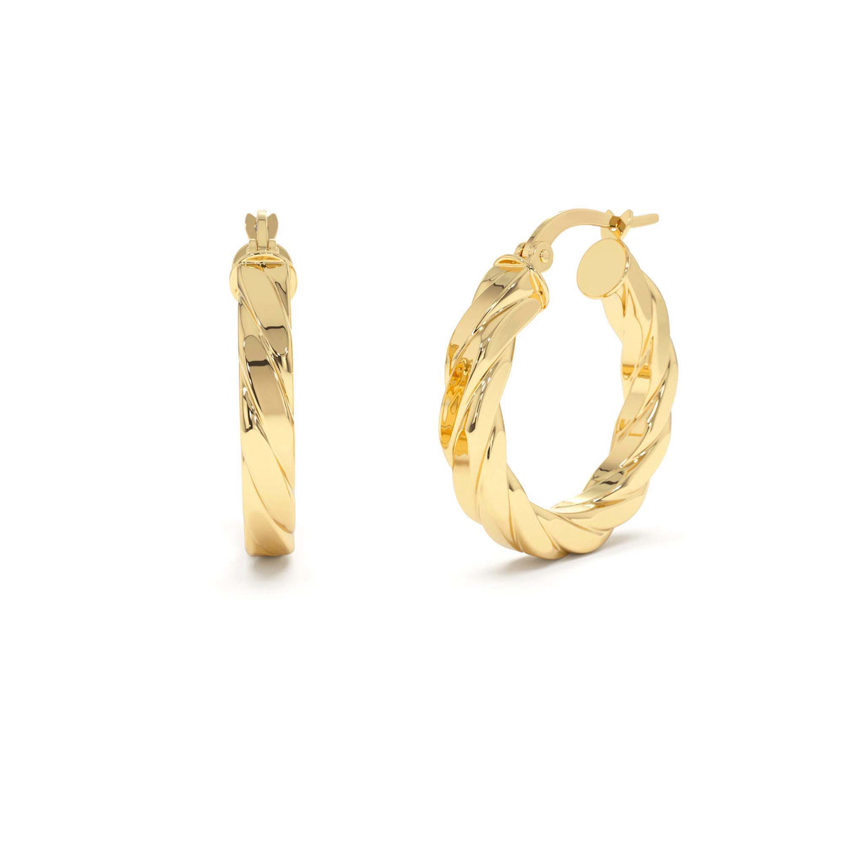 Bold Braided Hoop Earrings for Women in 14K Gold — view 1