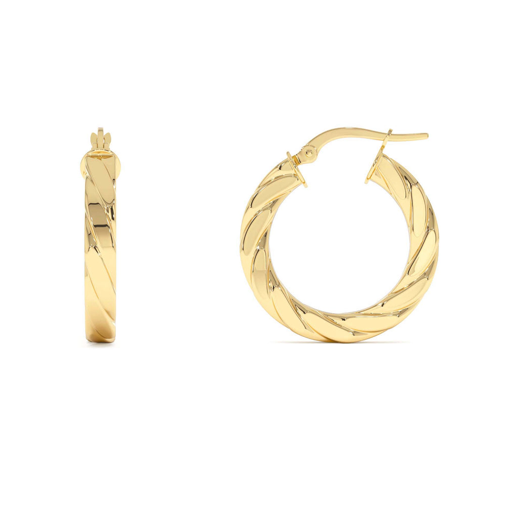 Bold Braided Hoop Earrings for Women in 14K Gold — view 2