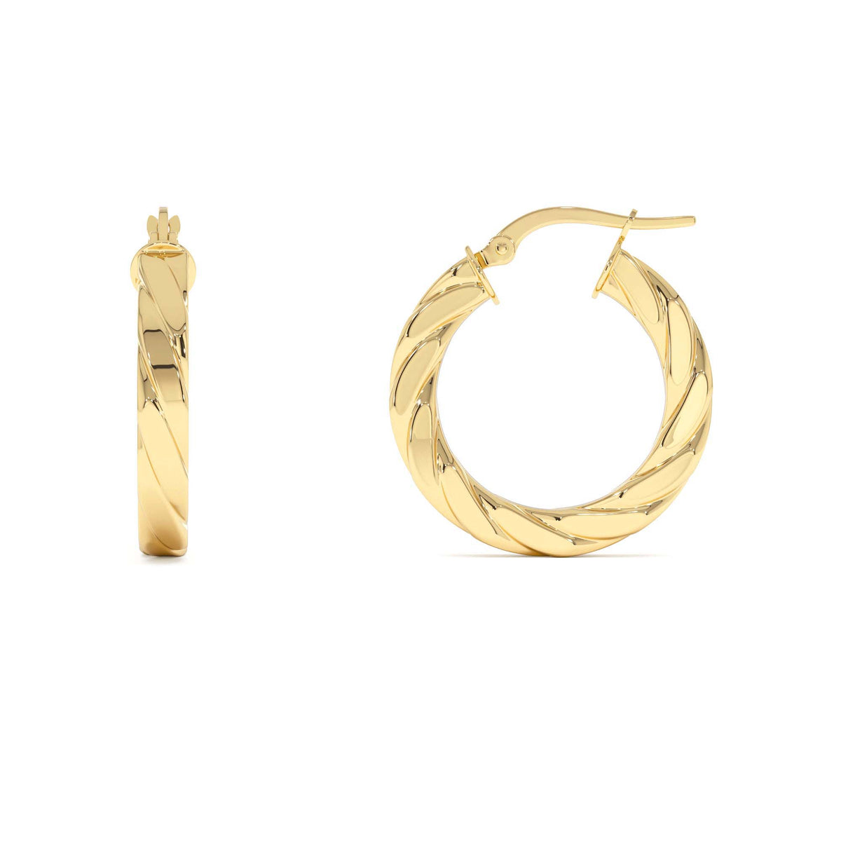 Bold Braided Hoop Earrings for Women in 14K Gold — view 2