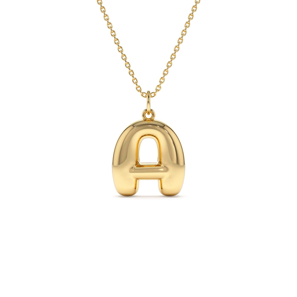 20MM Balloon Initial Letter Pendant in 14K Gold — view 1