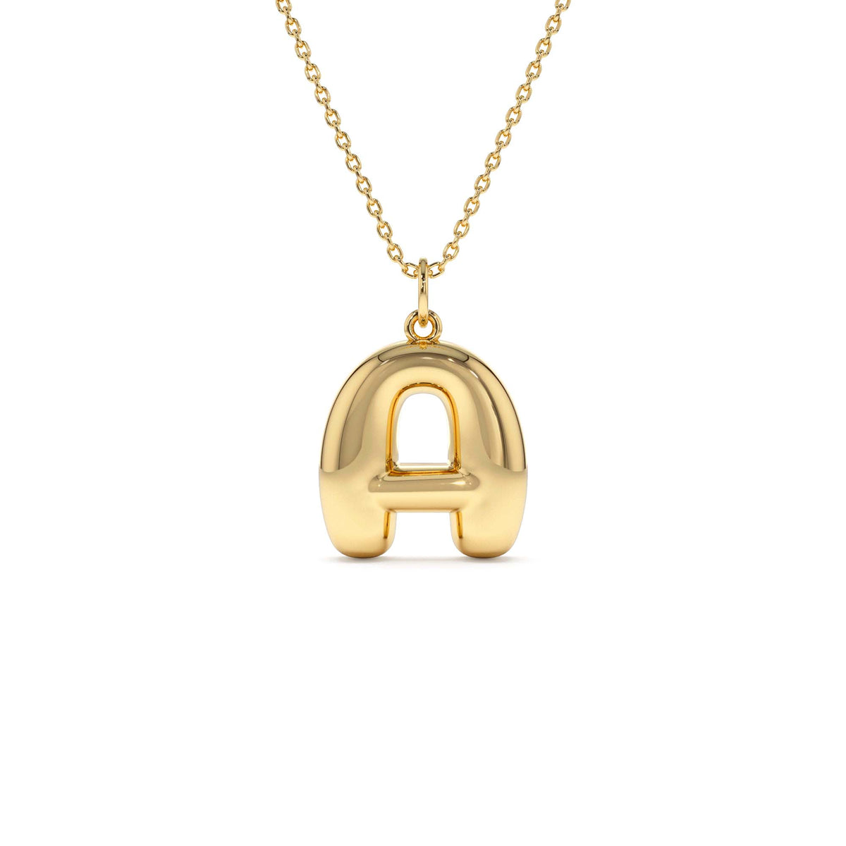 20MM Balloon Initial Letter Pendant in 14K Gold — view 1