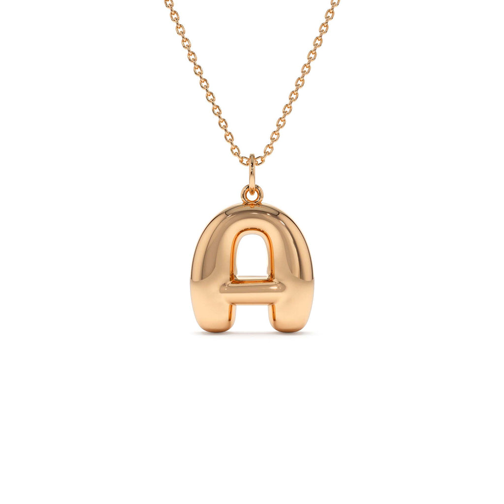 20MM Balloon Initial Letter Pendant in 14K Gold — view 4