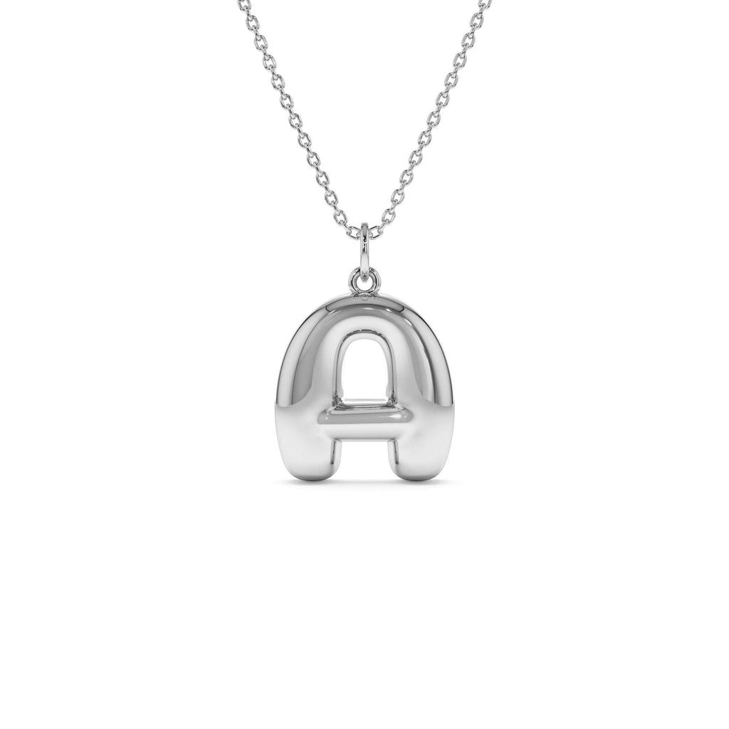 20MM Balloon Initial Letter Pendant in 14K Gold — view 3