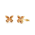 Citrine Butterfly Stud Earrings in 14K Gold — view 1